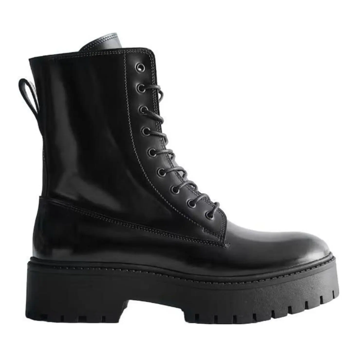 Lace-Up Leather Boots