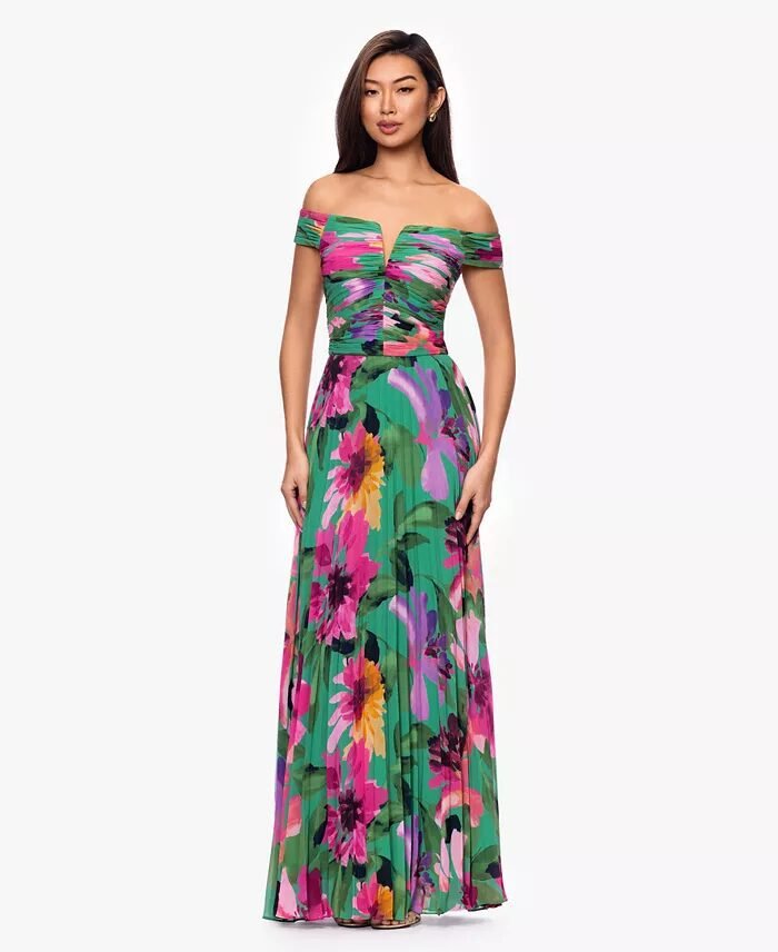 pleated mother of the groom dress for a spring wedding.