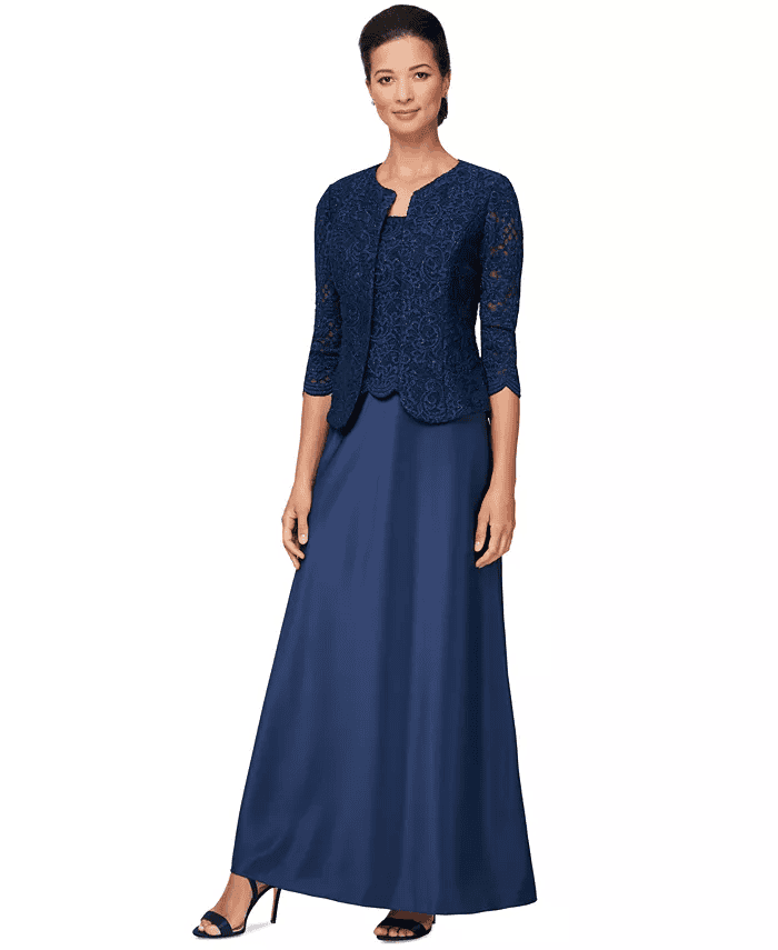 lace mother of the groom dress with a matching jacket.