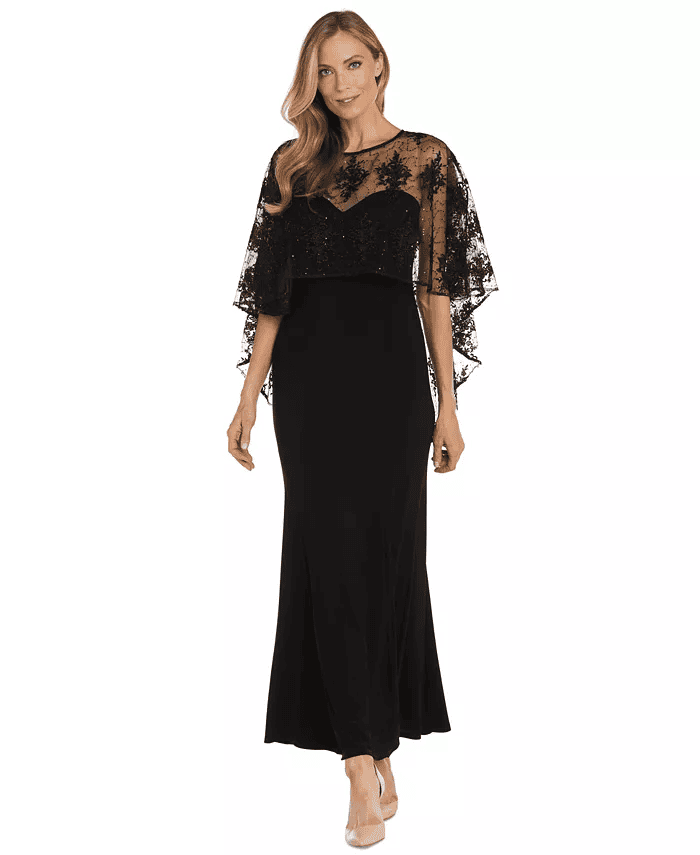 spring mother of the groom dress ideas with capelet and pleated gowns