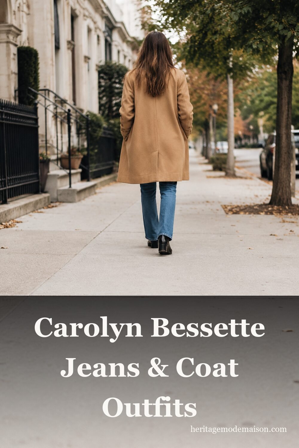 Carolyn Bessette Jeans & Coat Outfits