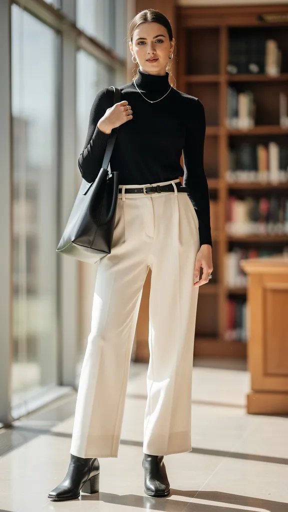 10. The Timeless Turtleneck and Trousers Formula