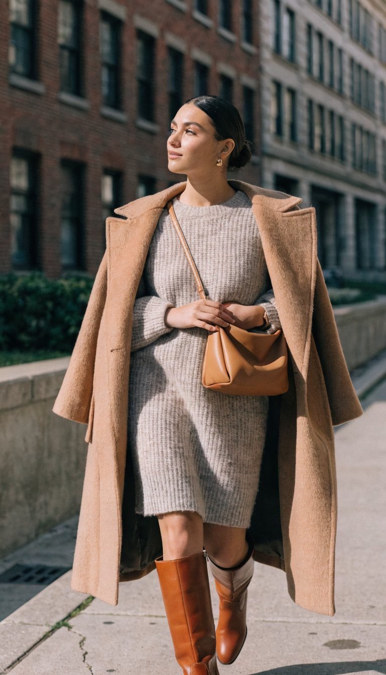 8. Oatmeal Sweater Dress That Does All The Work