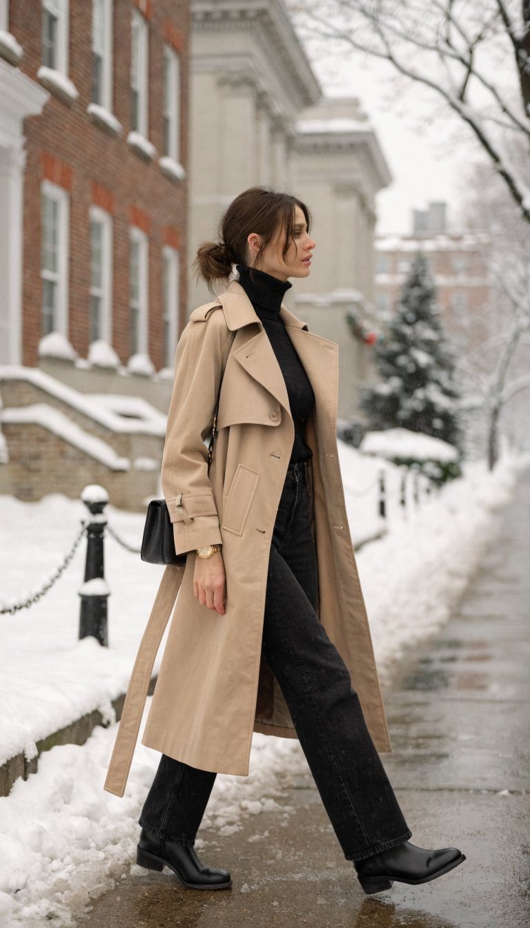 9. The Timeless Trench and Turtleneck Combo