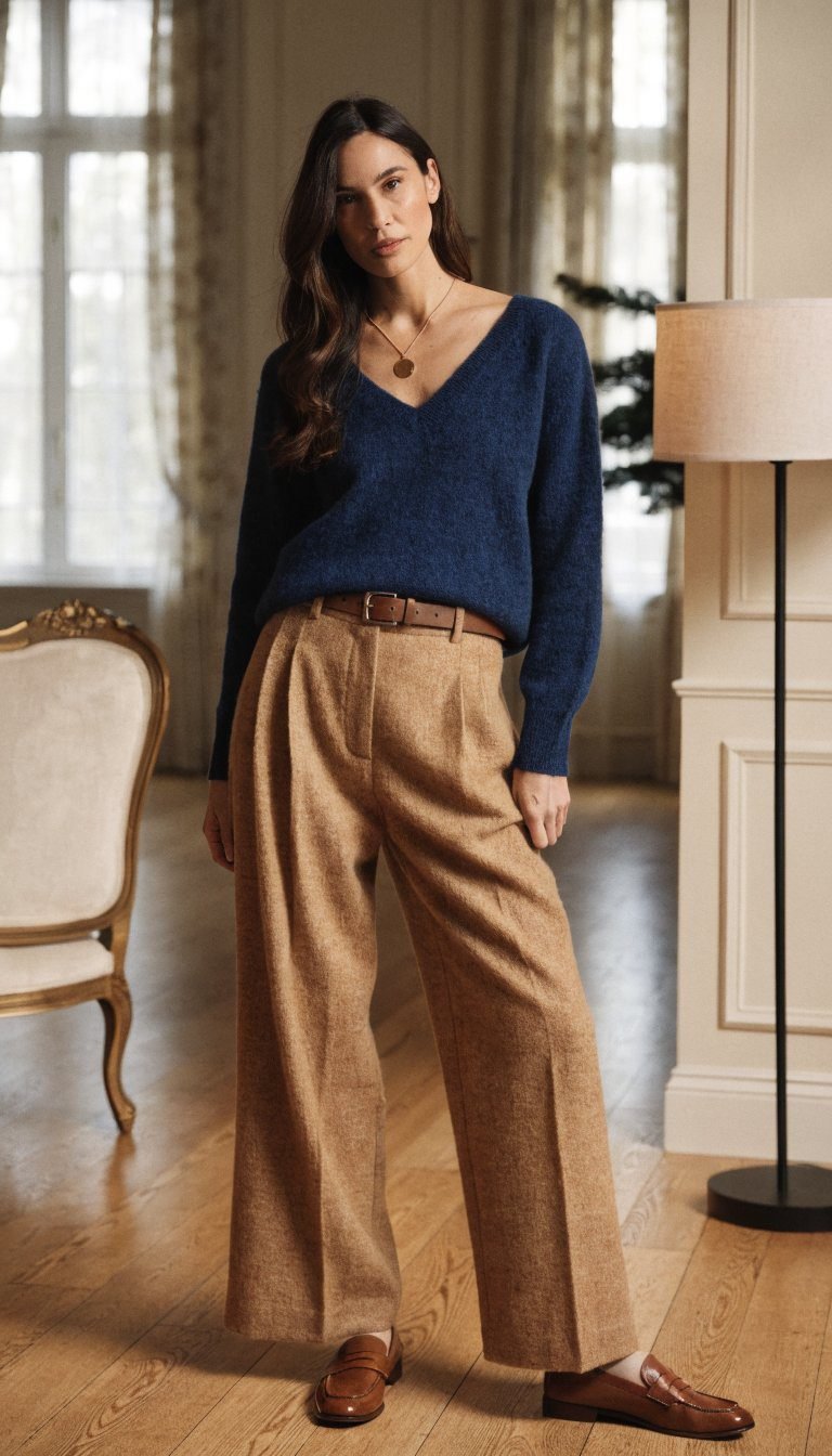 5. Navy and Camel Classic That Never Fails