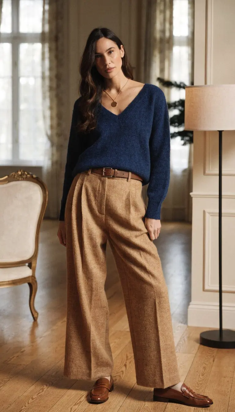 5. Navy and Camel Classic That Never Fails