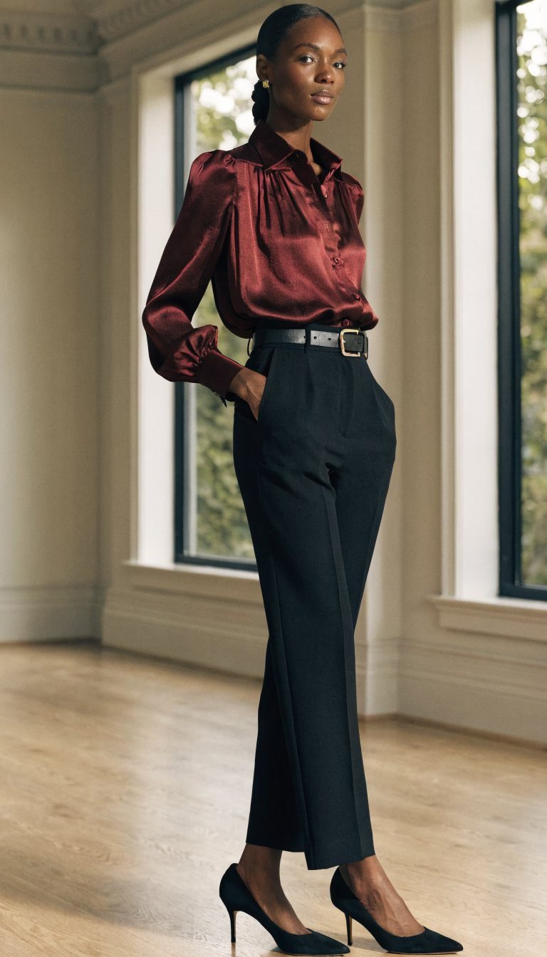 8. Burgundy and Black Power Combo