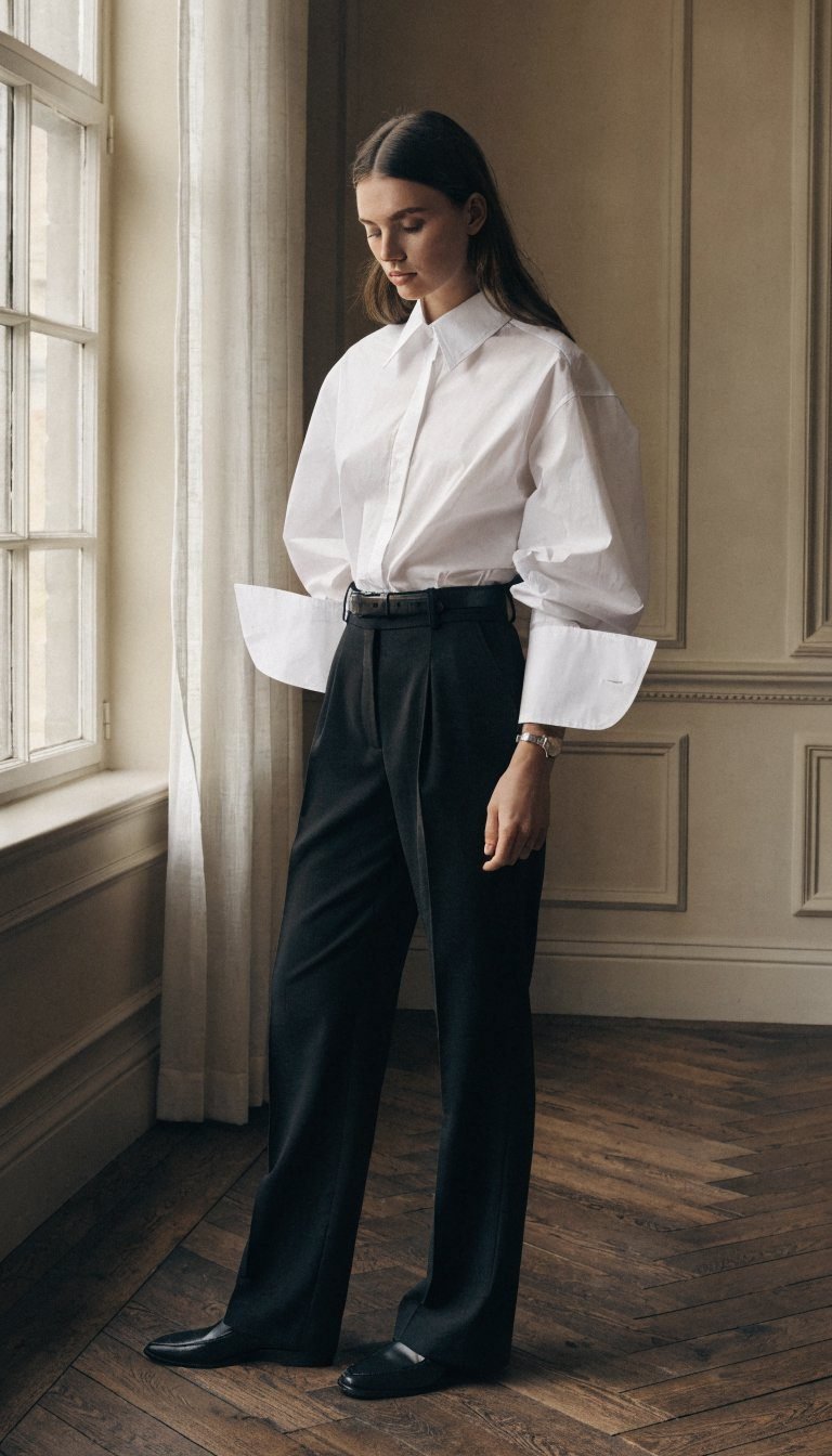 6. The Crisp White Shirt and Trousers Formula