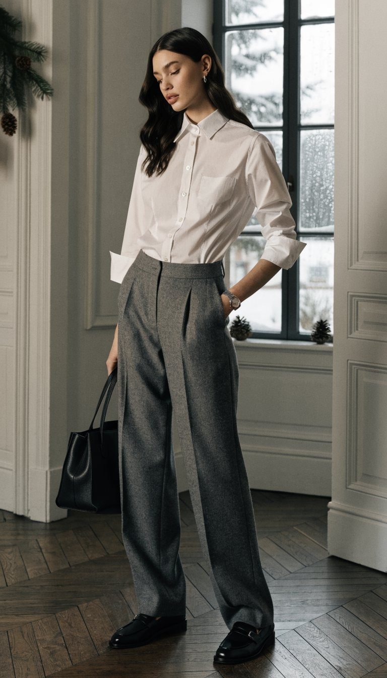 10. The White Shirt and Trousers Combo That's Quietly Powerful