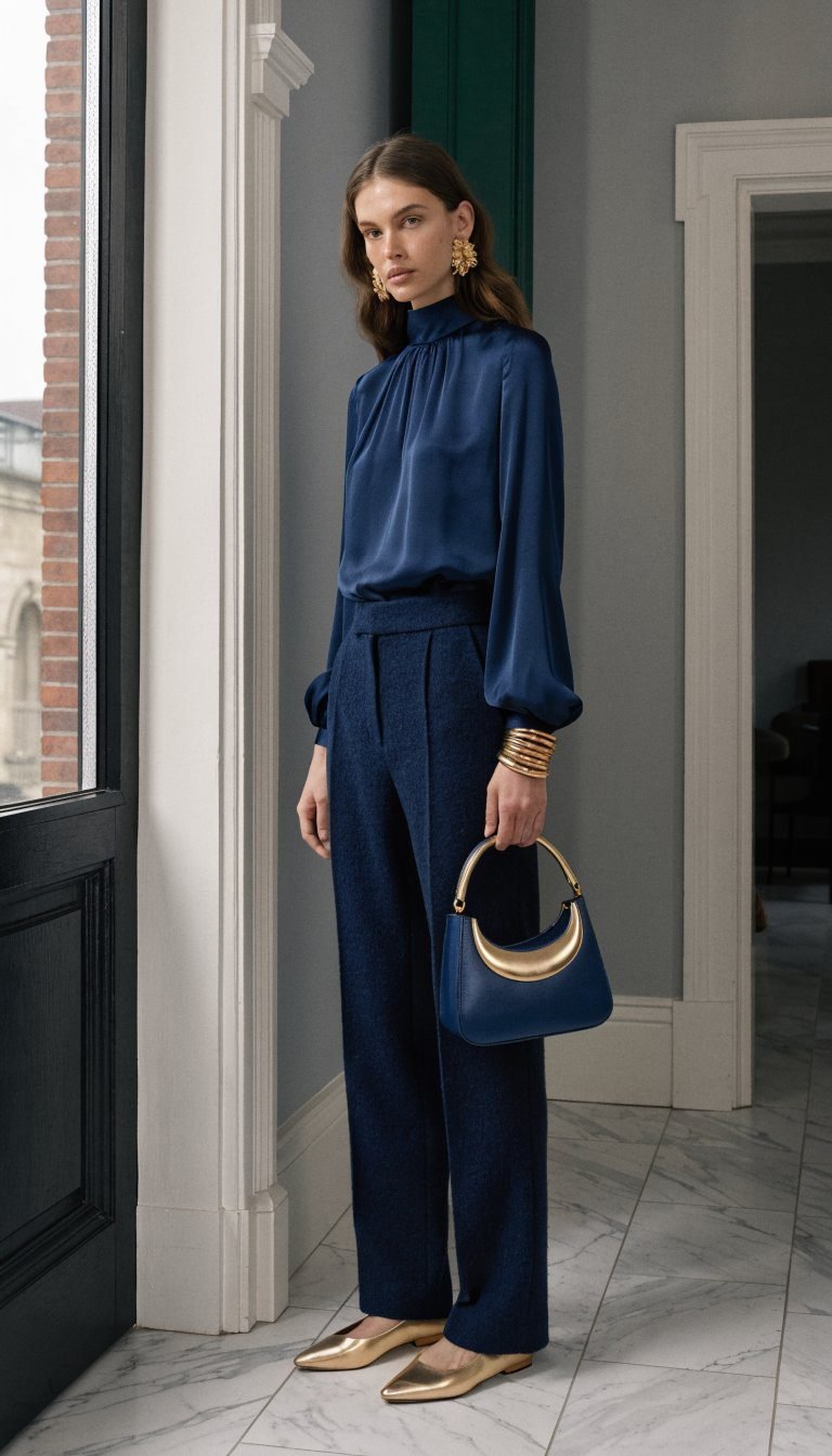 13. The Navy and Gold Combination That's Unexpectedly Festive
