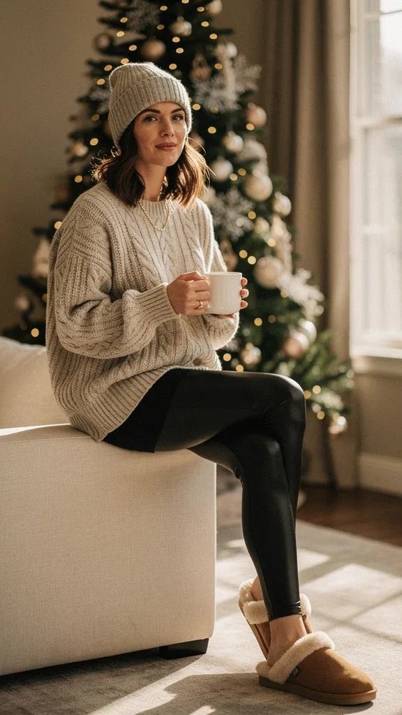 4. Oversized Knit With Luxe Leggings