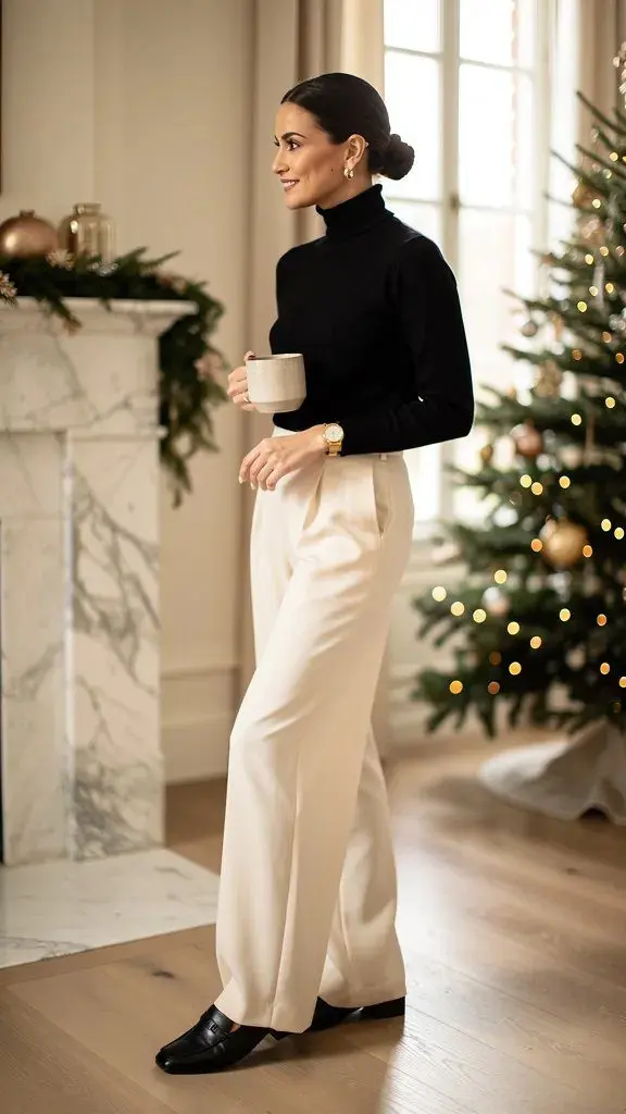 7. Turtleneck and Trouser Elegance