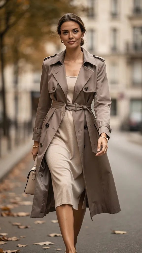 5. The Monochrome Taupe Moment With a Trench