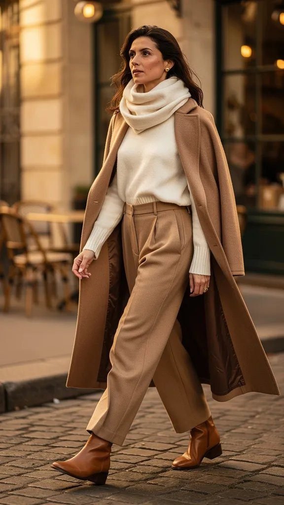 9. The Ivory and Camel Luxe Layering Formula