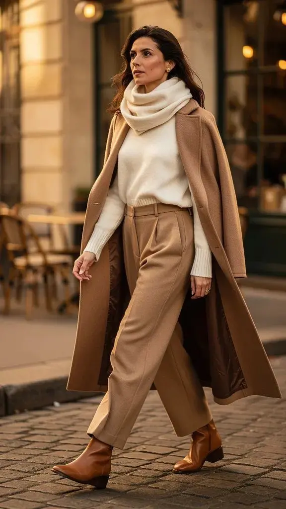 9. The Ivory and Camel Luxe Layering Formula