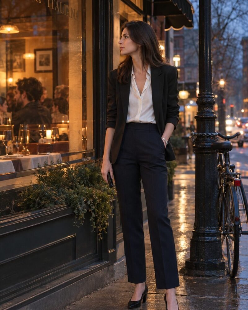 Ivory Silk, Midnight Trouser