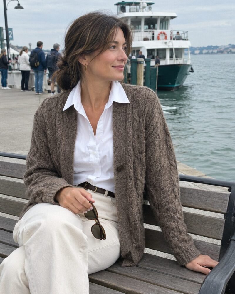 Poplin + Cable Knit