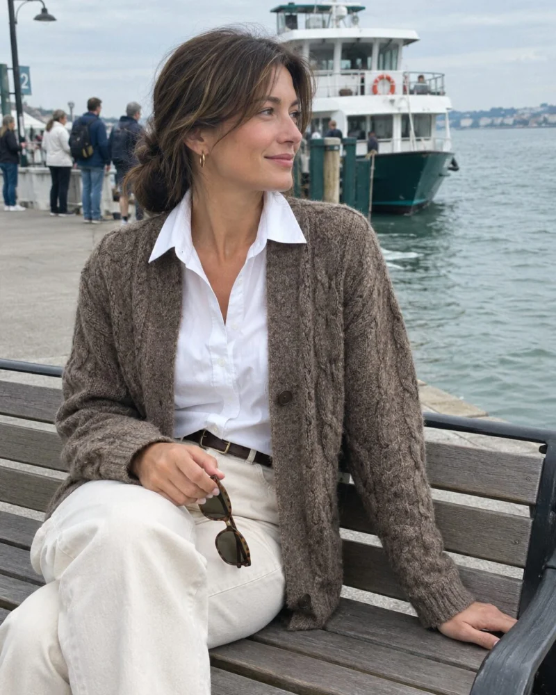 Poplin + Cable Knit