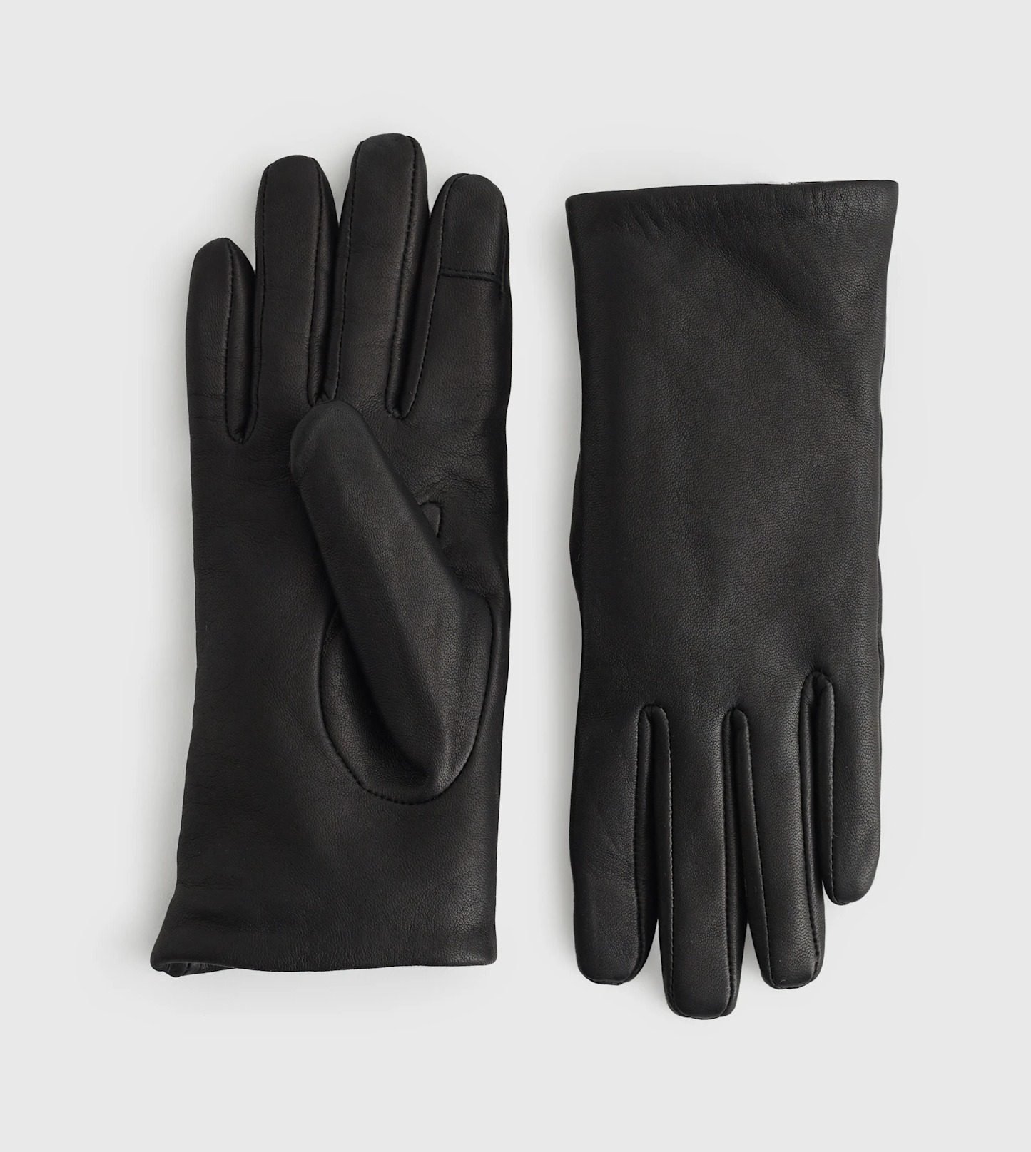 Cashmere Lined Leather Gloves (Black)