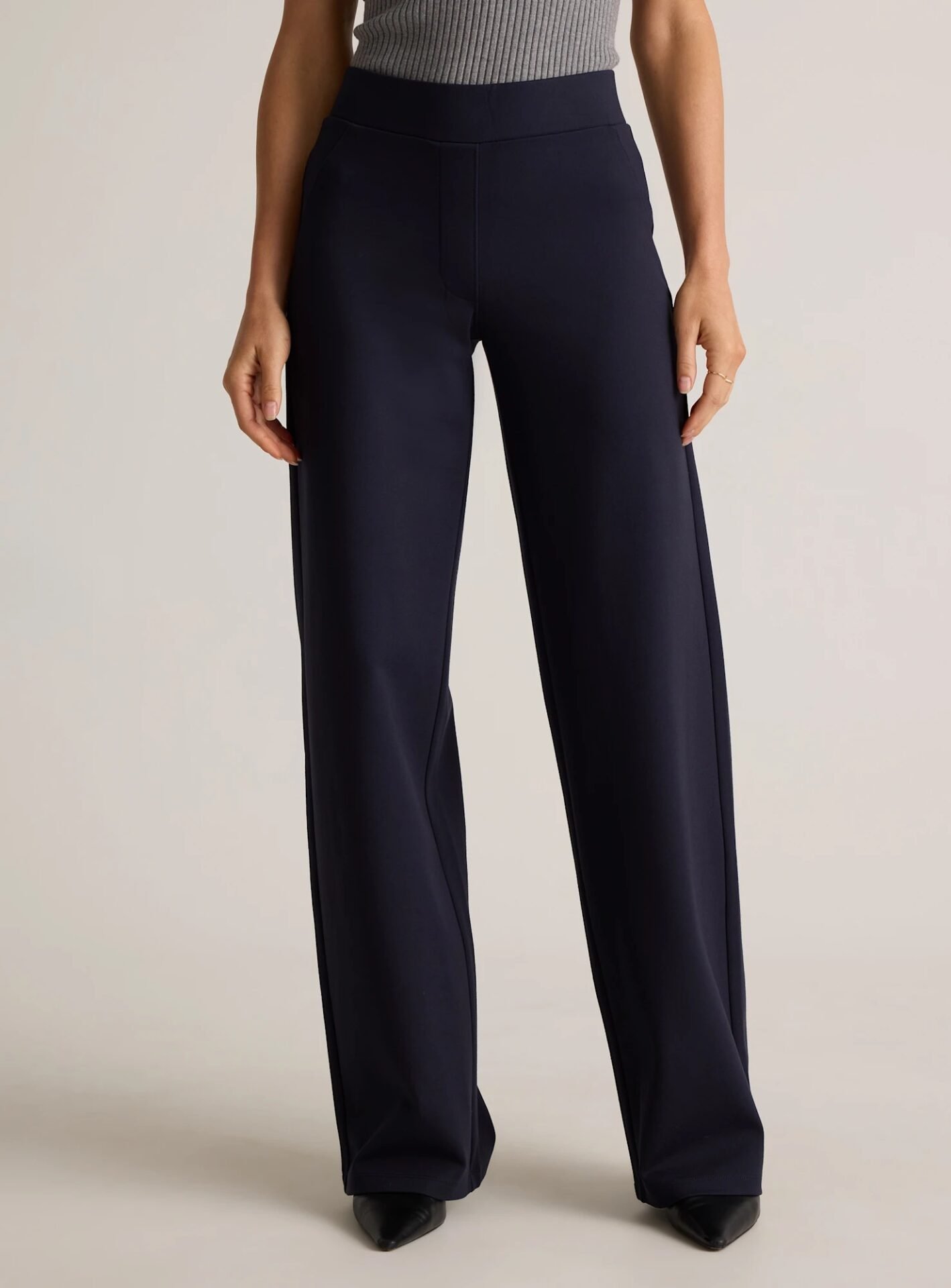 Ultra-Stretch Ponte Wide Leg Pants