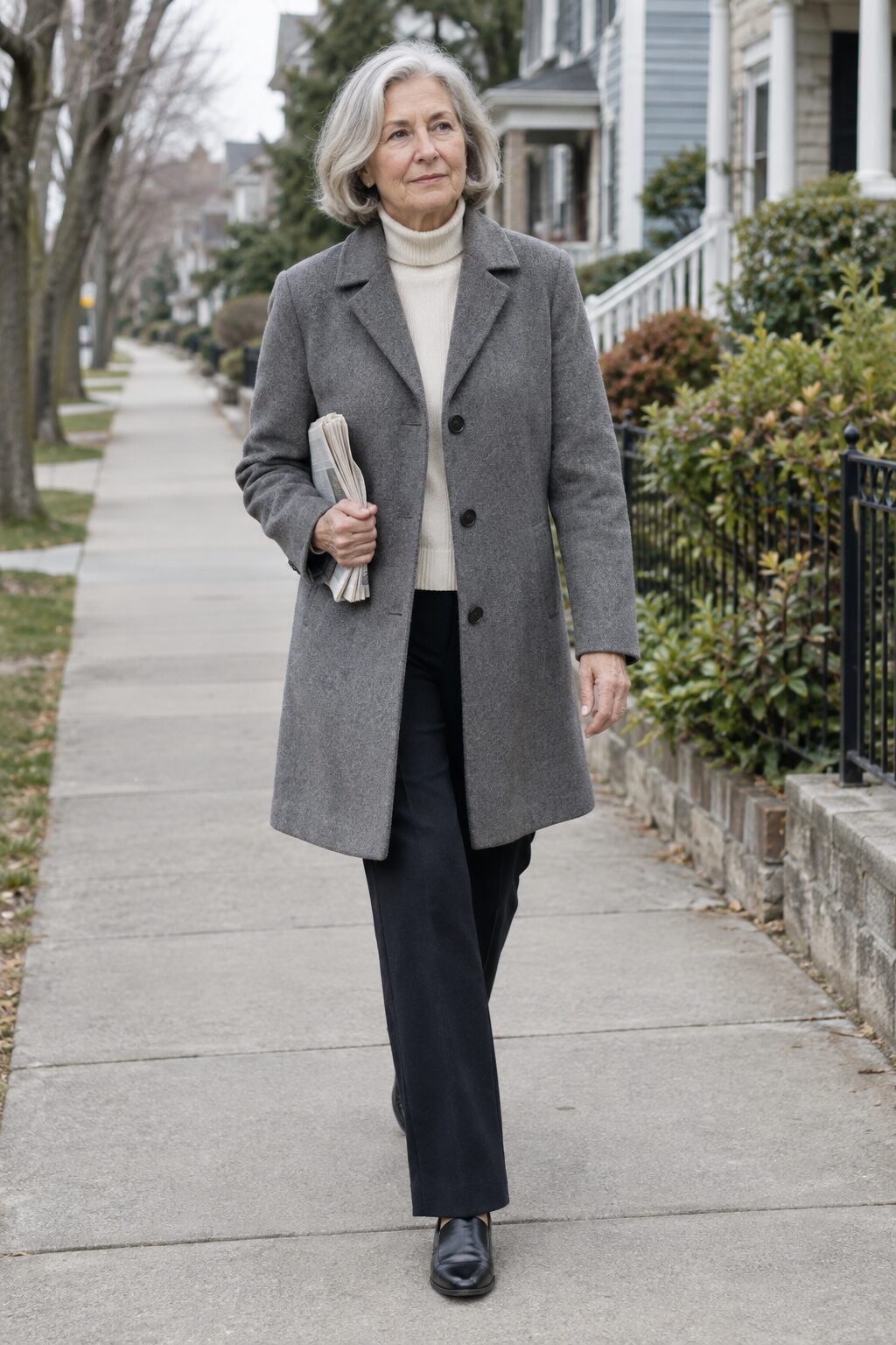 structured wool fabric holding its shape while seated, style mistakes that age women avoid