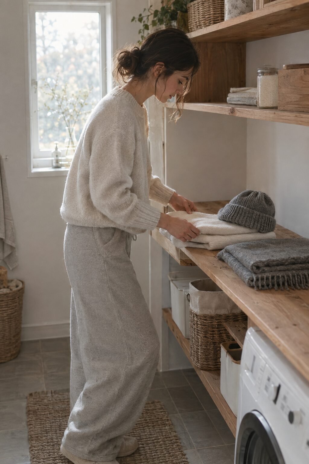 thermal base layer and wrap folded neatly as the only just-in-case winter travel items