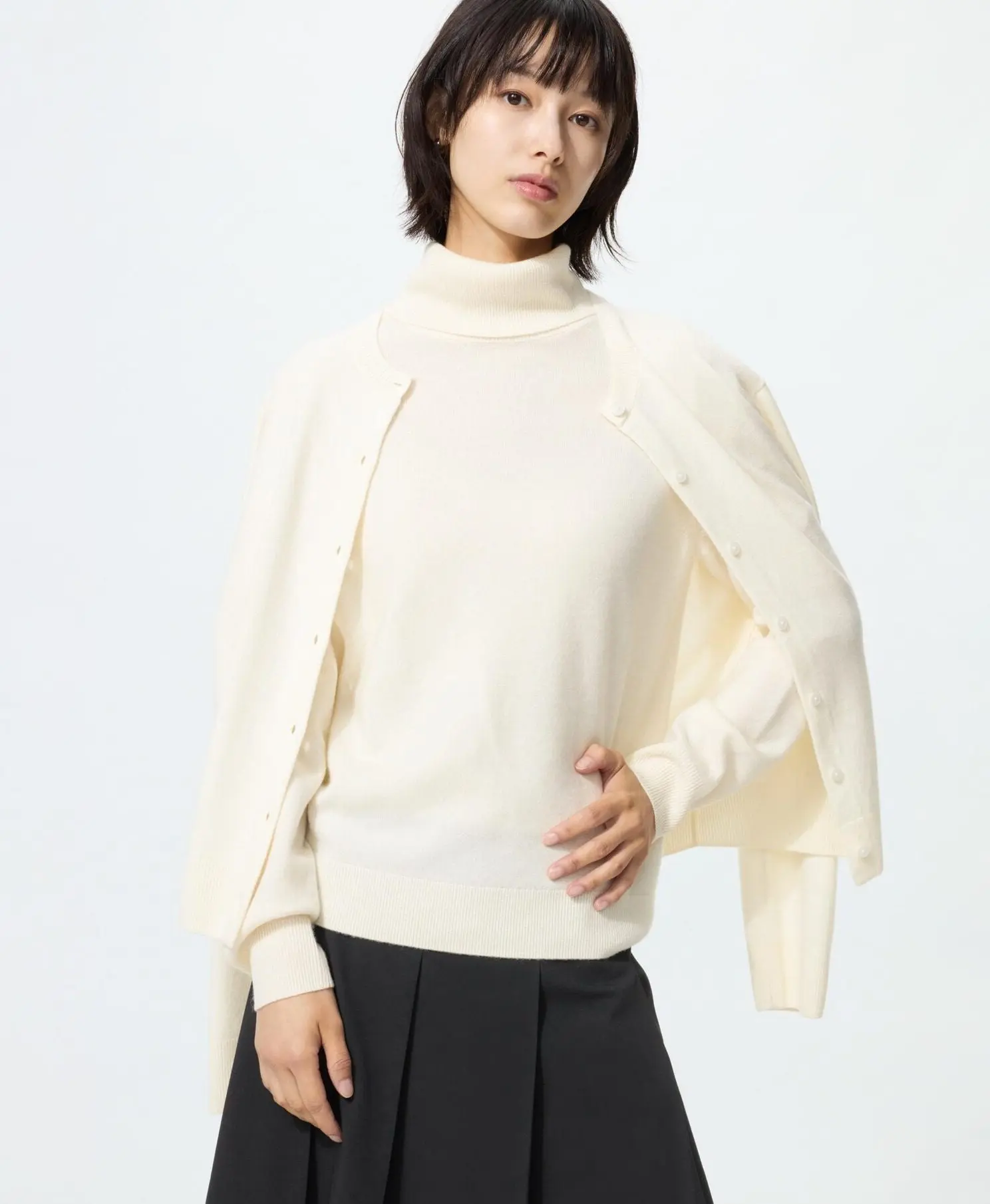 Cashmere Sweater | Turtleneck (Off White)