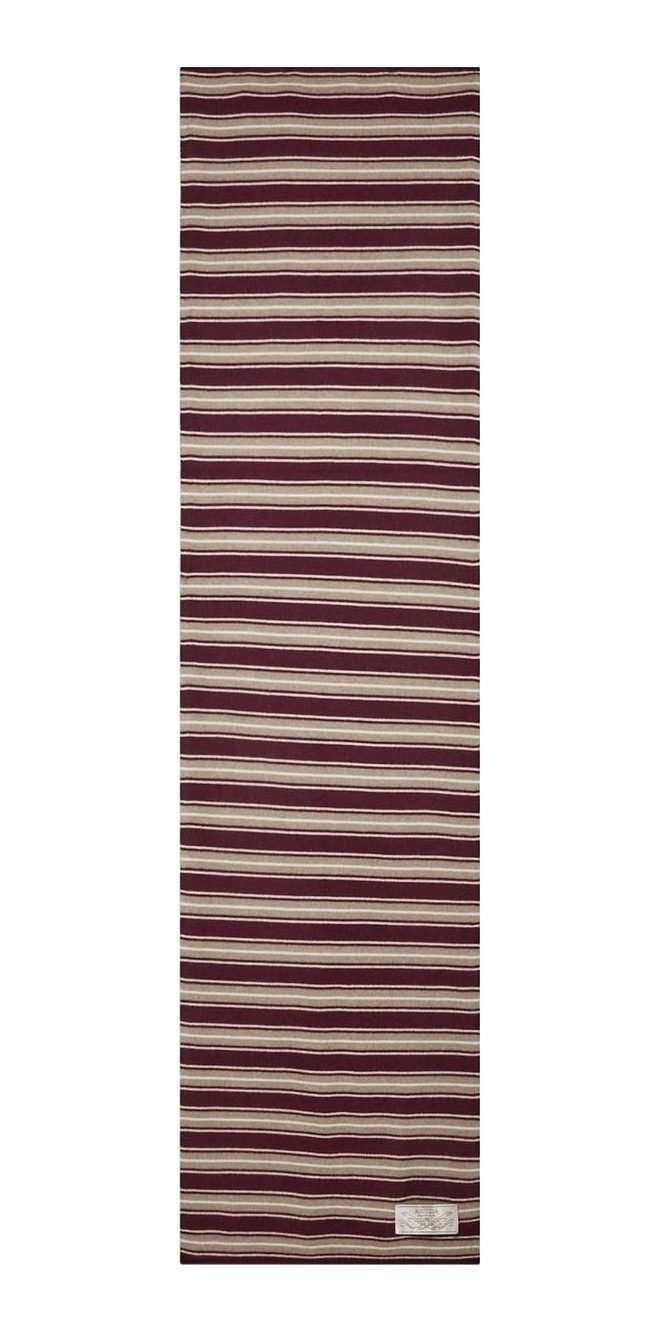 Essential Cashmere Millennia Large Scarf (Burgundy/Tan Stripe)