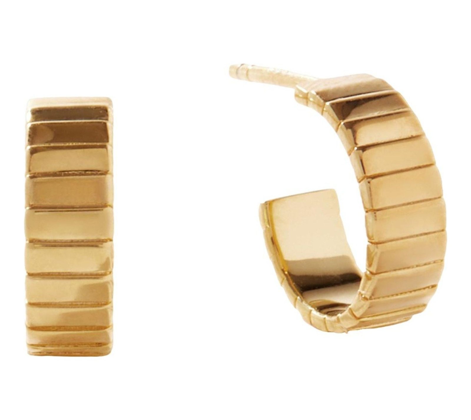 Ridge Half Huggie Hoops Earrings