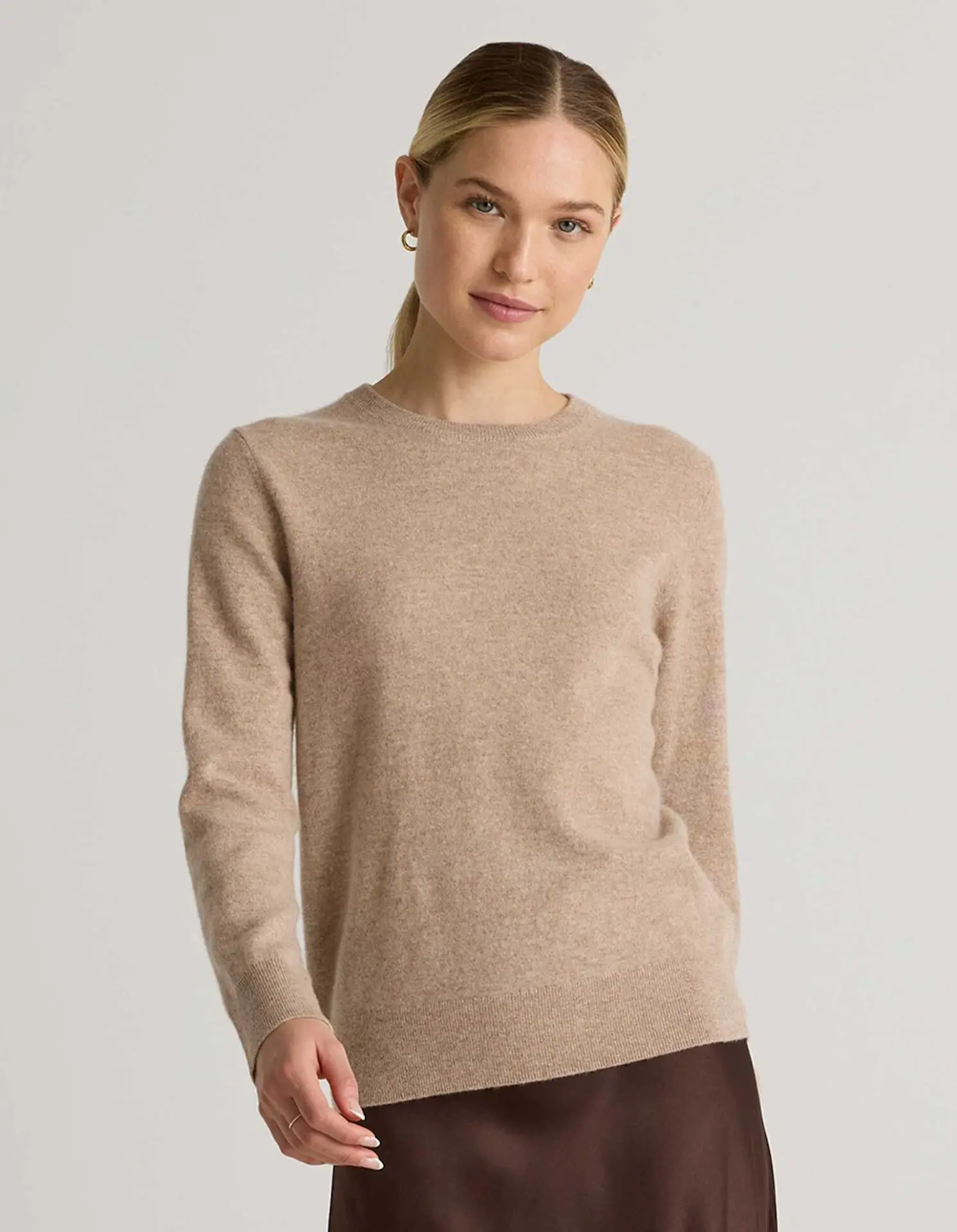Mongolian Cashmere Crewneck Sweater (Oatmeal)