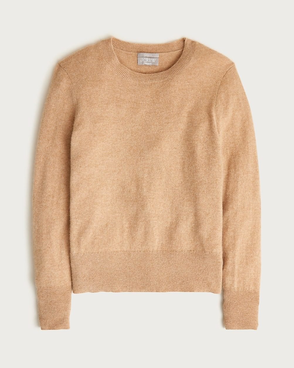 Cashmere Classic-Fit Crewneck Sweater (Hthr Camel)