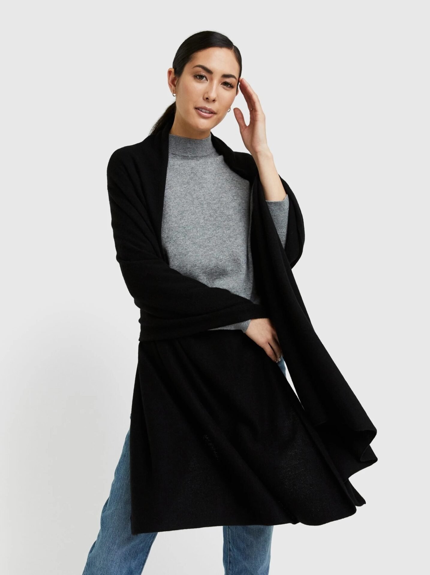 Mongolian Cashmere Wrap (Black)