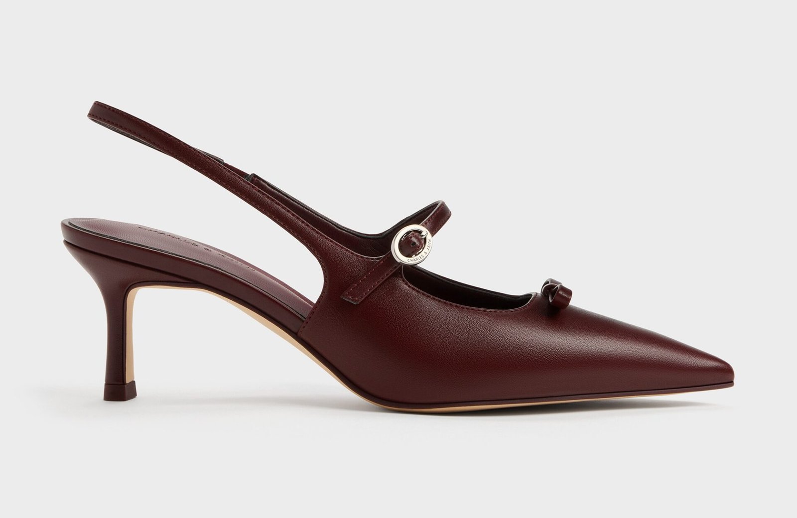 Sonali Bow Slingback Pumps - Burgundy