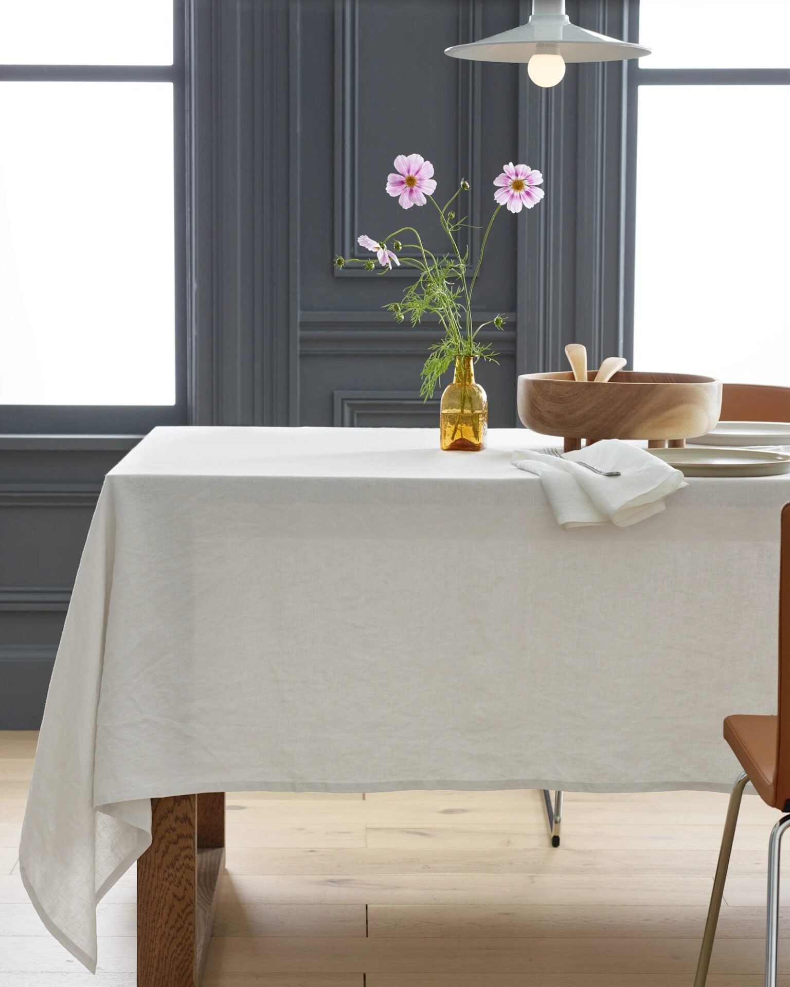 European Linen Tablecloth - White