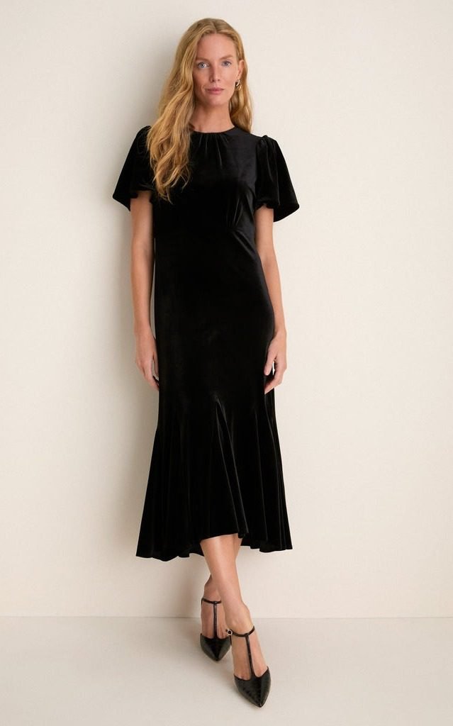 Black Velvet Elodie Dress