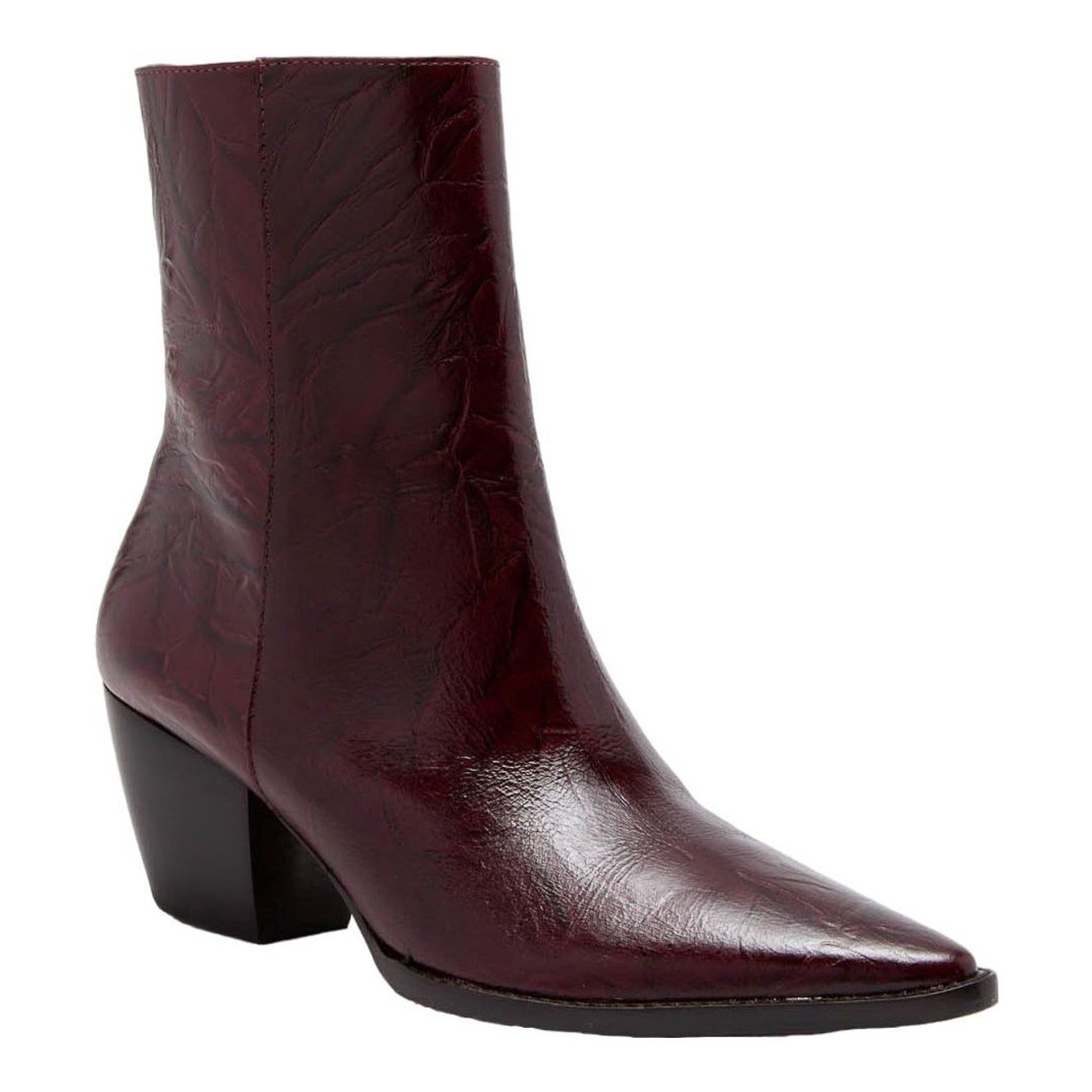 Burgundy Crinkle Caty Boots