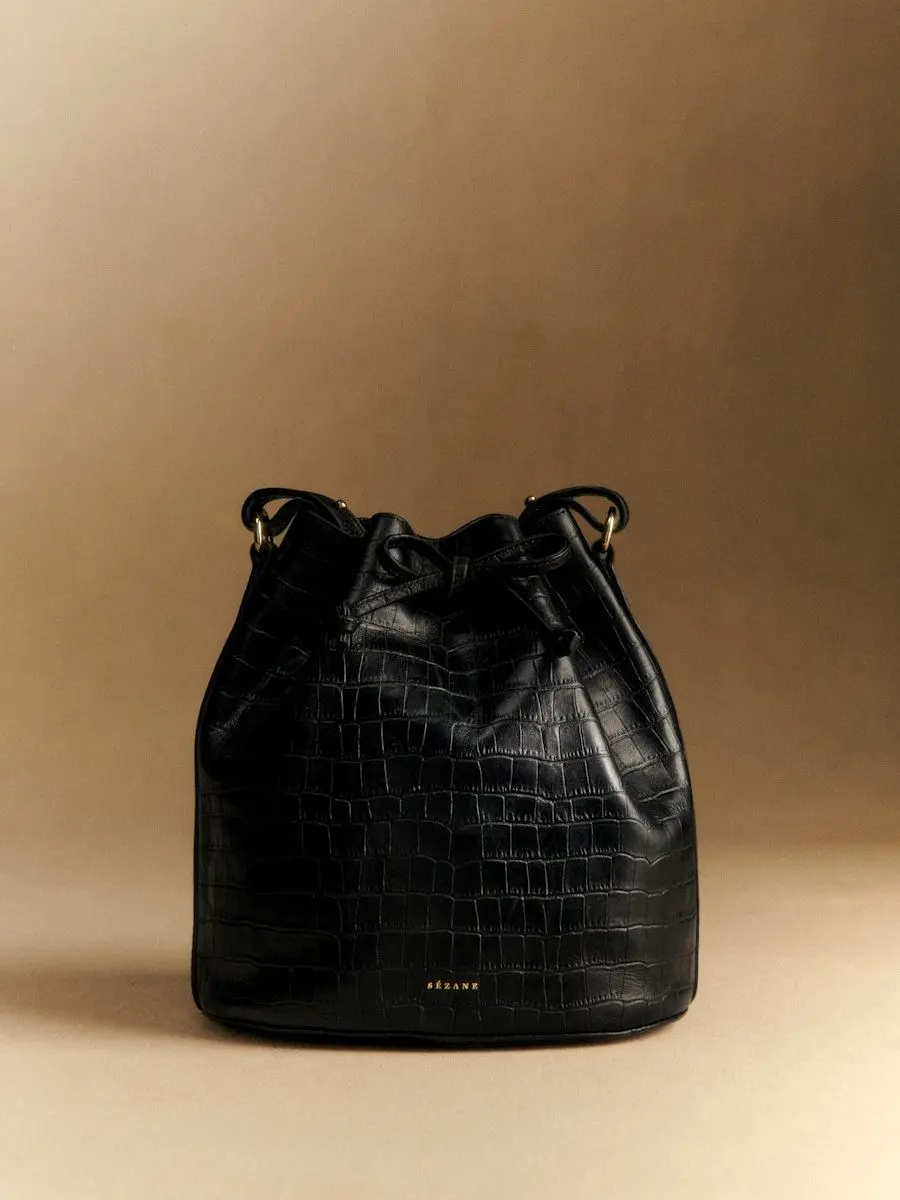 Farrow Bag (Black Crocodile Print)