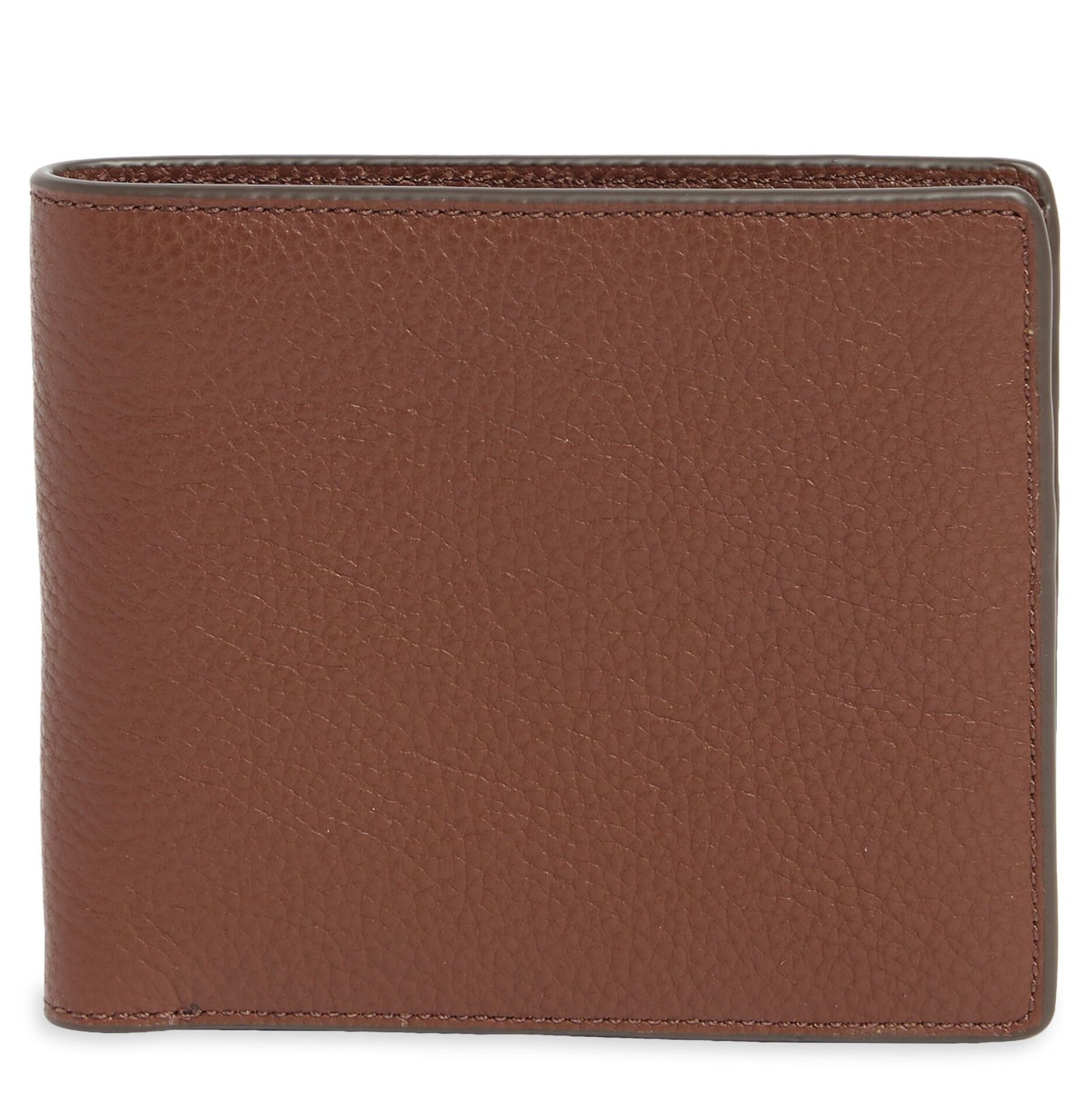 Slim Pebble Leather Bifold Wallet (Men) (Chestnut)
