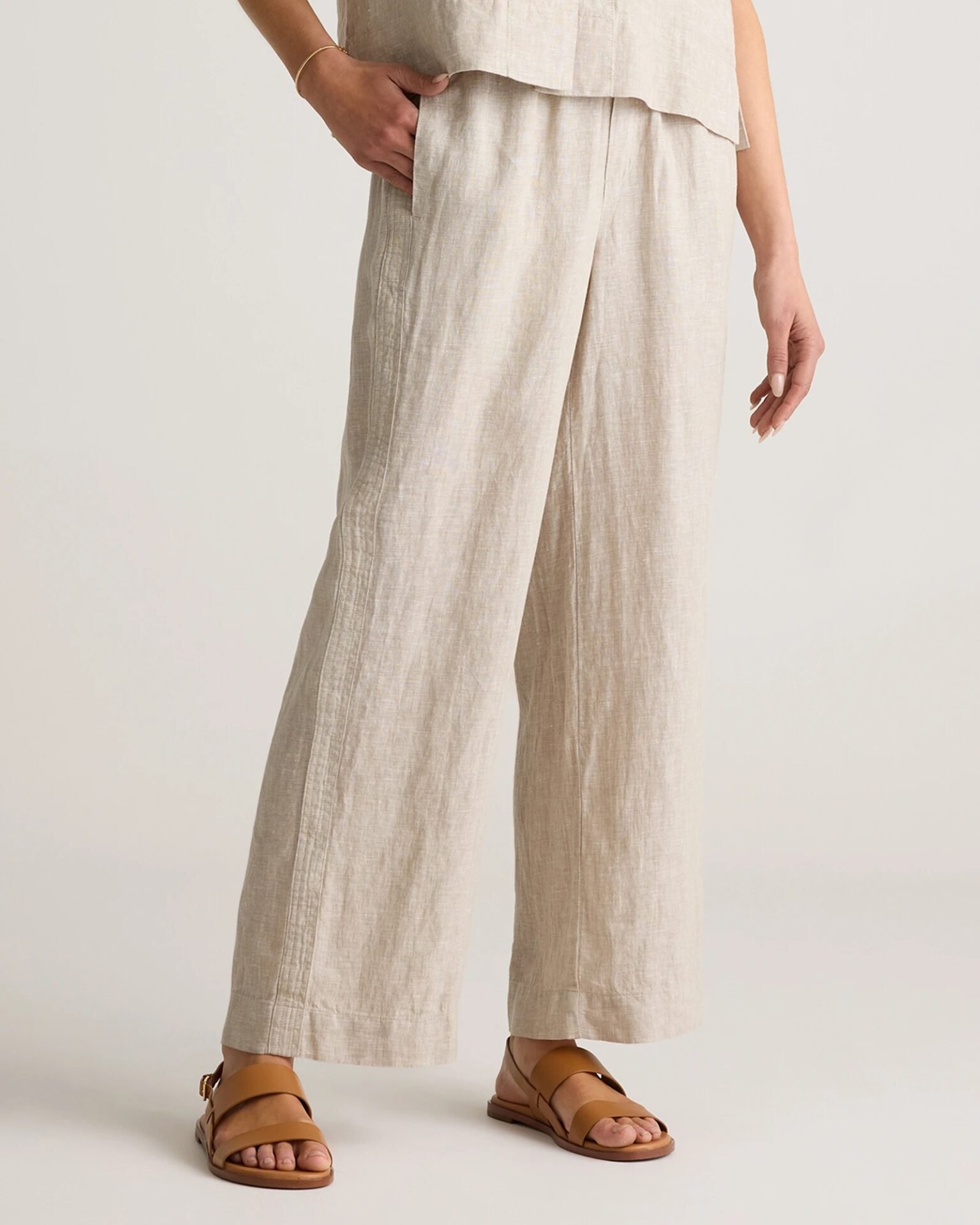100% European Linen Wide Leg Pants