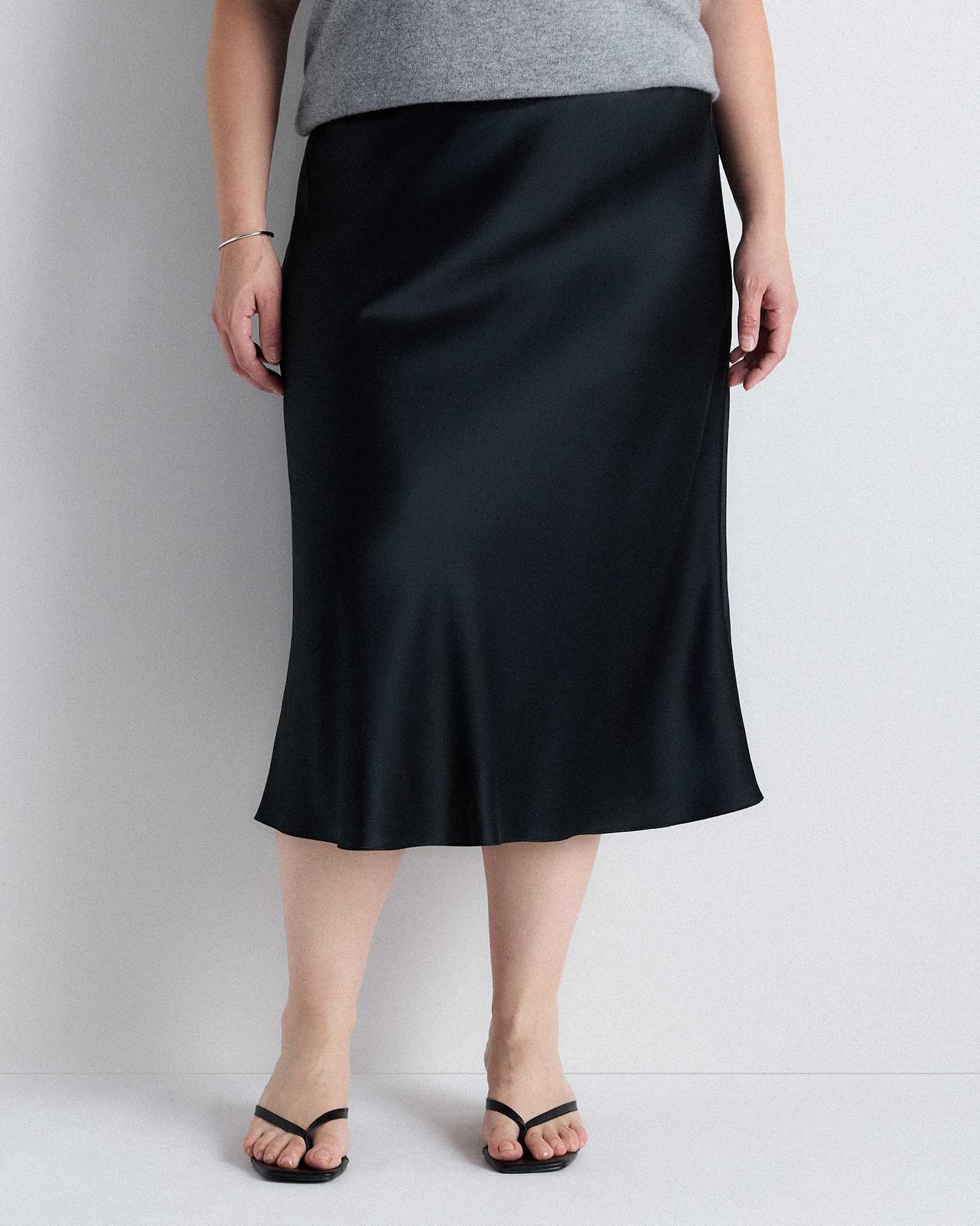 100% Washable Silk Skirt (Black)