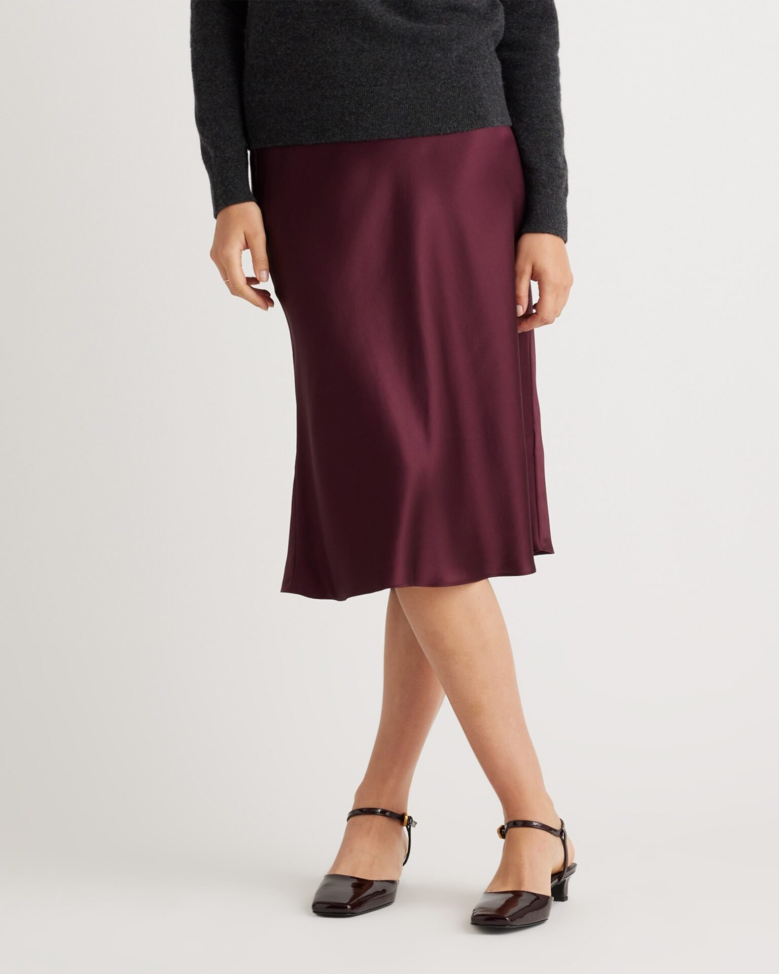 100% Washable Silk Skirt (Wine Tasting Red)