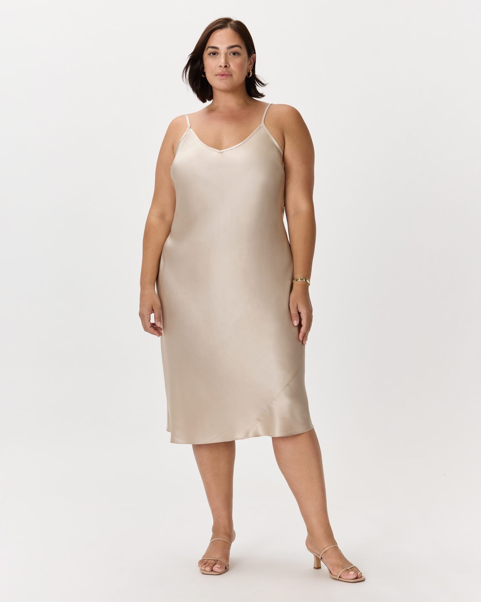 100% Washable Silk Slip Dress (Champagne)