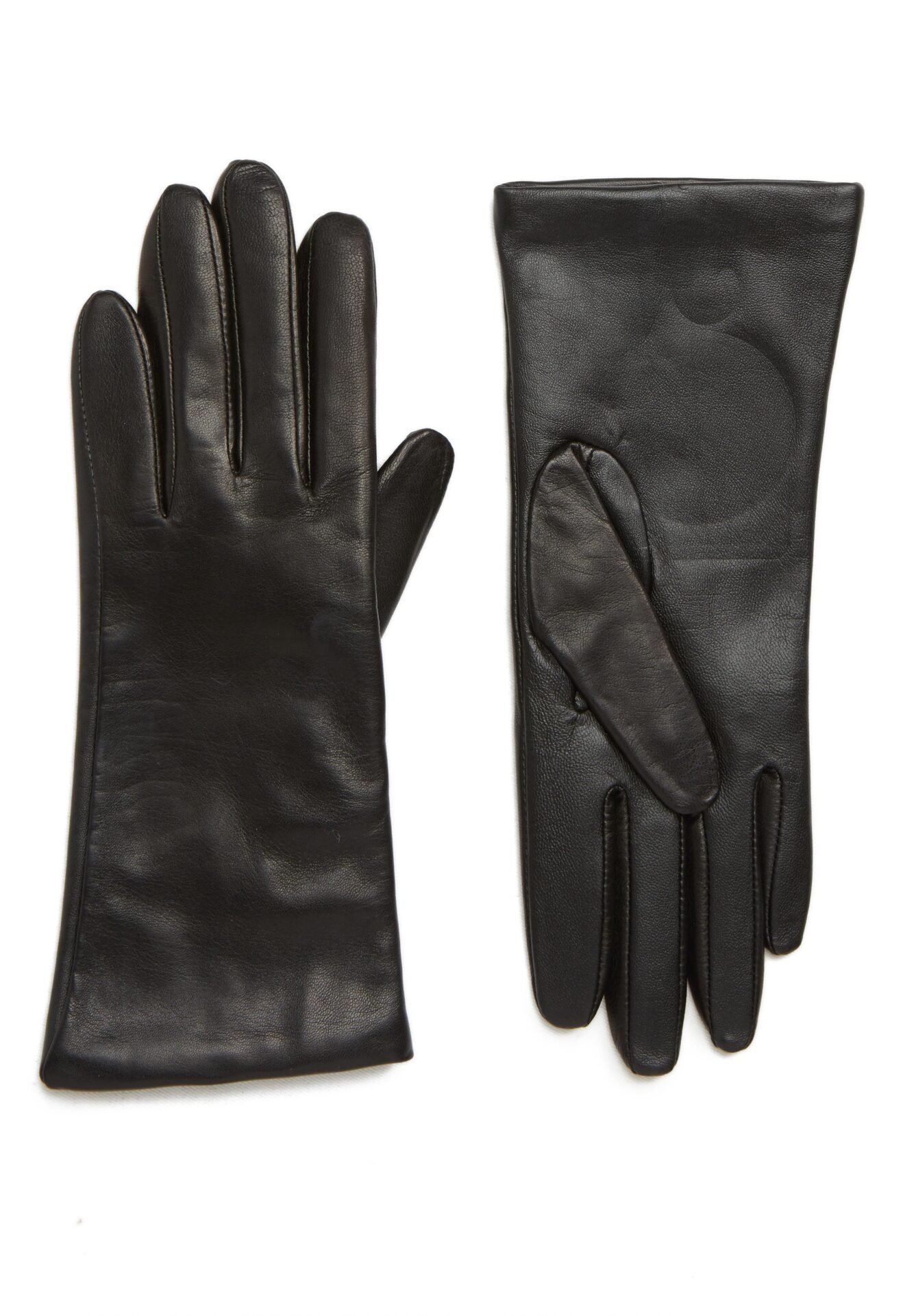 Cashmere Lined Leather Touchscreen Gloves (Black)