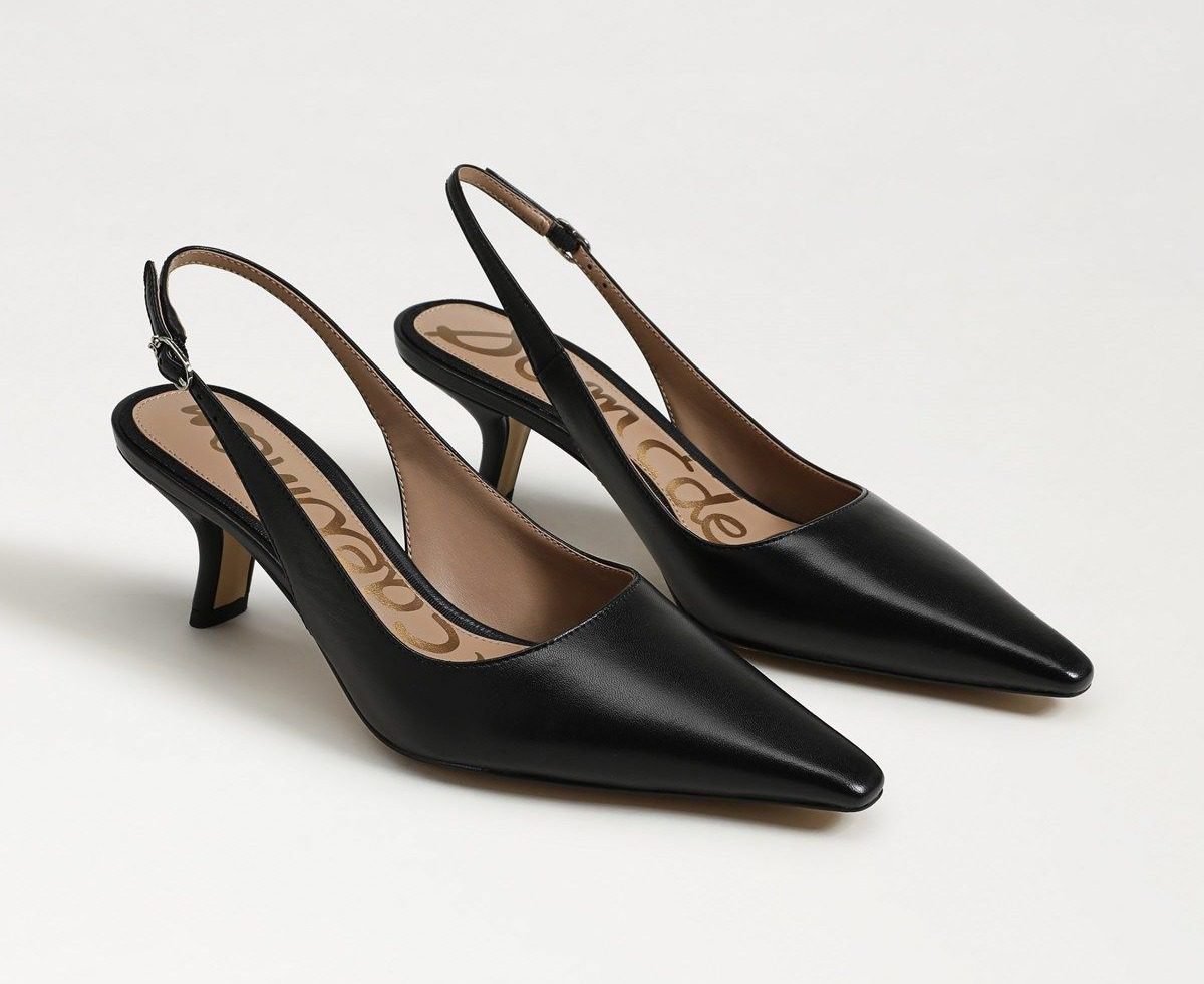 Bianka Slingback Pump (Black Leather)