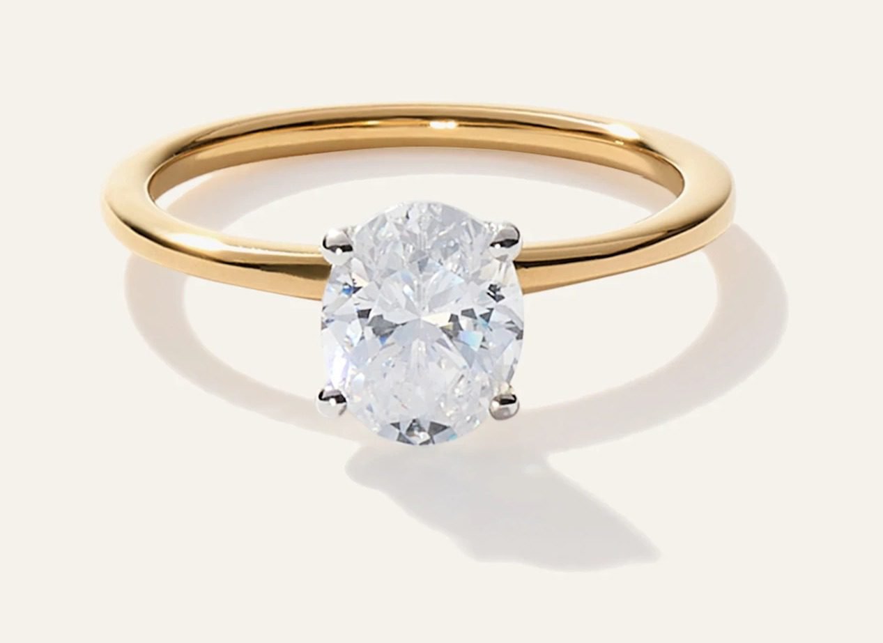 Lab Grown Diamond Oval Petite Classic Engagement Ring - 1ct