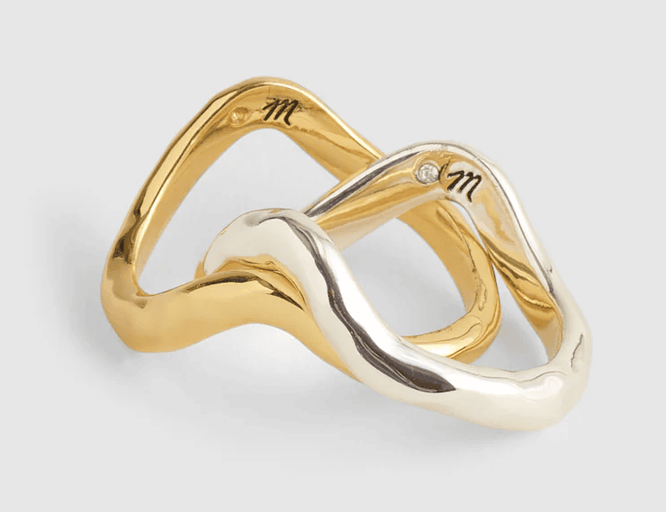 Hammered Sculptural Stacking Ring Set