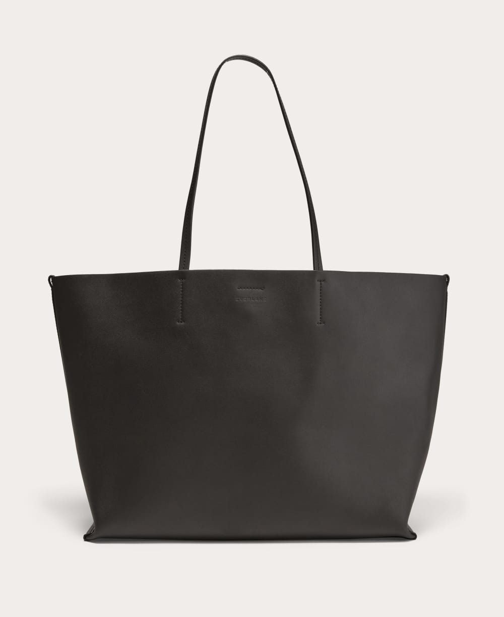 The Luxe Italian Leather Tote (Black)