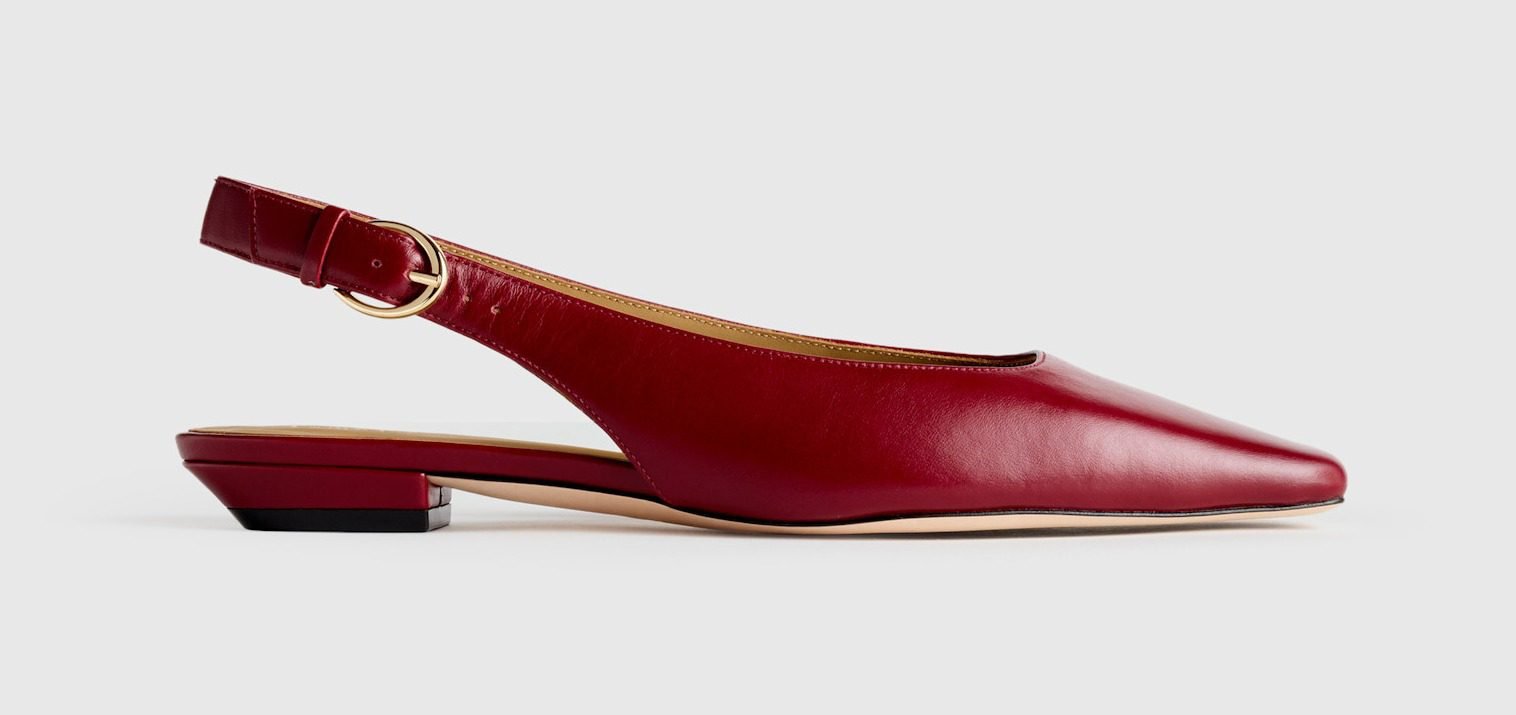 Italian Leather Slingback Flat