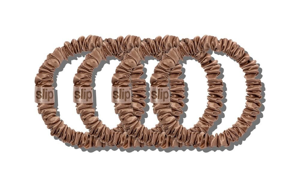 Back to Basics Skinny Scrunchies, Set of 4 (Light Brown)