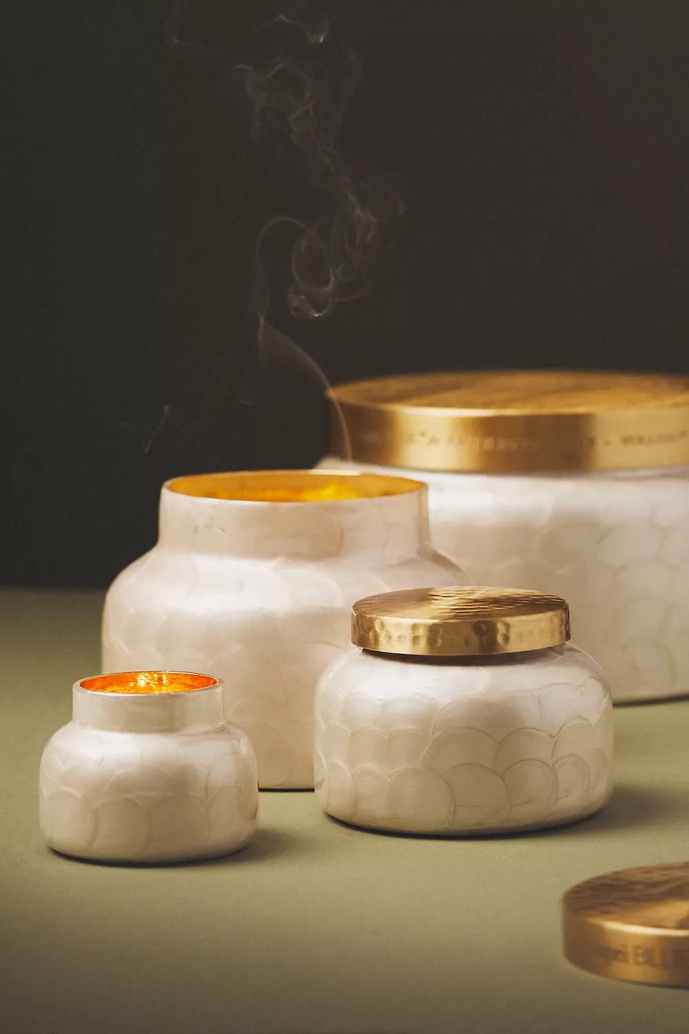 Capri Blue Volcano Capiz Jar Candle (Volcano, cream capiz jar)
